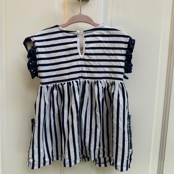 Nautica 3T Girls Red, White & Blue Patriotic Stripe Short Sleeve Top Blouse - Picture 5 of 5